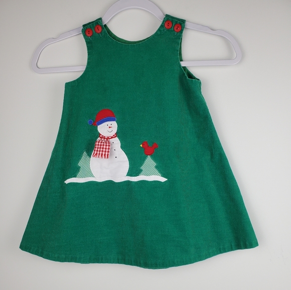 Mulberry Street Holiday Snowman Corduroy Dress Size 3T - Picture 1 of 10